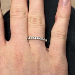 Sparkling Simulated Gemstone Half Eternity Stacking Ring NWOT Size 6
